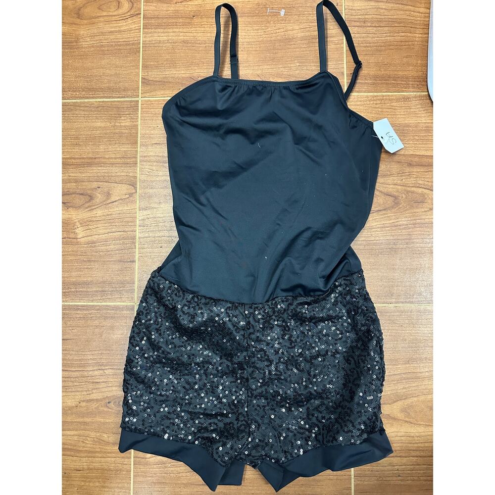 Dance Biketard Weissman 10349 Small Adult Black Jazz Sequin